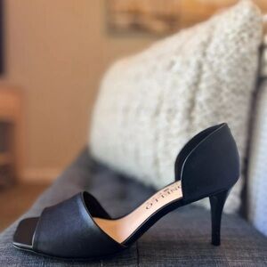 Cecconello Vintage Black Heels SlipOn Leather Women Sz EU40 US9 Made in Brazil